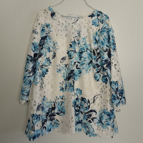 Charter Club Tops - Charter Club Feminine Garden Floral Lace Tunic Top
